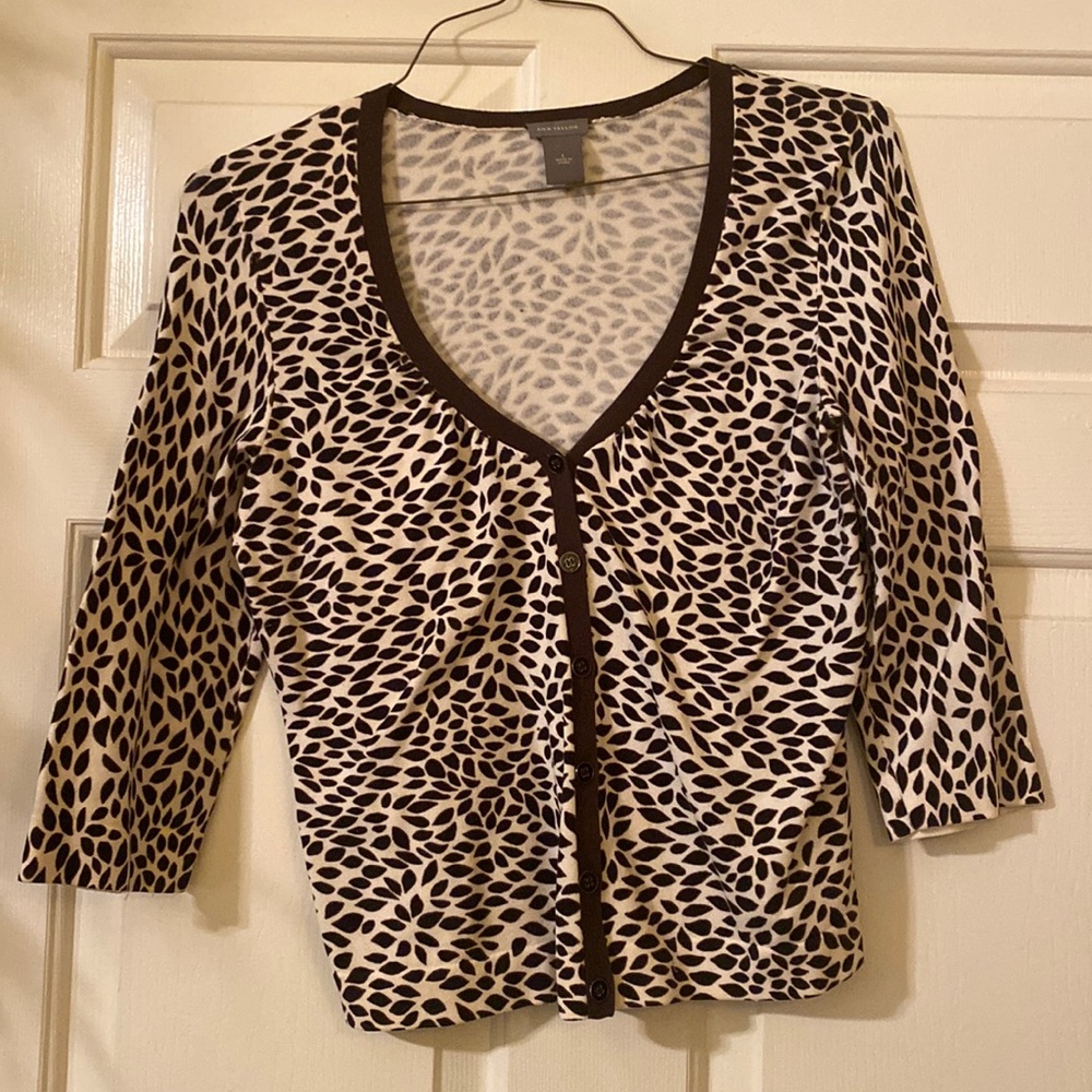 Brown/cream cardigan L